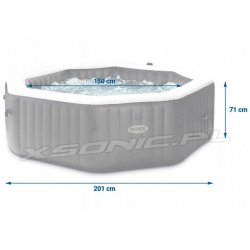 Dmuchane SPA Jacuzzi z hydromasażem 201 x 71 cm 4 osobowe INTEX 28458 zestaw