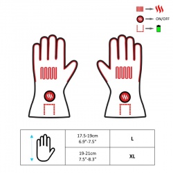 Ogrzewane rękawice w stylu Shearling GLOVii z akumulatorem obsługa dotykowych ekranów różne rozmiary