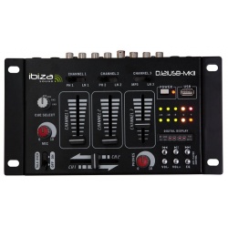 Mikser Dj audio karaoke Ibiza DJ21USB-MKII 7 wejść funkcja podsłuchu CUE w słuchawkach