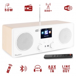 Radio internetowe DAB+ Bari Audizio LAN WiFi Bluetooth brązowe czarne białe