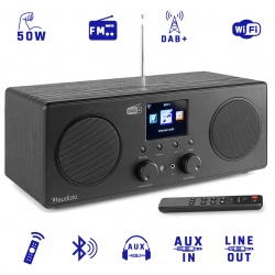 Radio internetowe DAB+ Bari Audizio LAN WiFi Bluetooth brązowe czarne białe