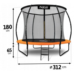 Trampolina ogrodowa profilowana Neo-Sport 10ft 312 cm z siatką wewnętrzną drabinką