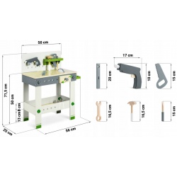 Drewniany warsztat dla dzieci zestaw majsterkowicza stół narzędzia