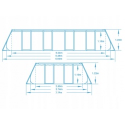 Stelażowy basen ogrodowy 549 x 274 x 122 BESTWAY antracyt 56998 12w1