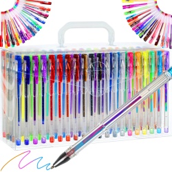 Długopisy żelowe kolorowe brokatowe zestaw artystyczny 140 sztuk