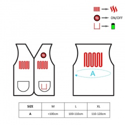 Ogrzewana kamizelka Glovii GV1M grzejąca rozmiar M L XL XXL akumulator