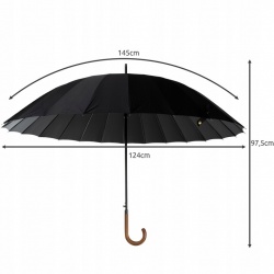 Parasol automatyczny rządowy elegancki duży XXL 145cm prezydencki