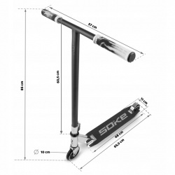 Hulajnoga wyczynowa SOKE EVO Street Silver STUNT ABEC-9