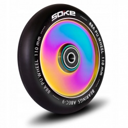 Kółka do hulajnogi wyczynowej 110 mm SOKE ABEC 9 rainbow pełne