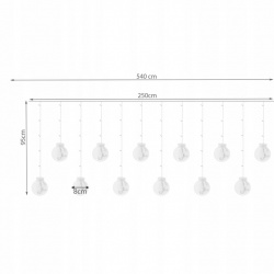 Kurtyna świetlna 108 LED USB  kule lampki choinkowe biały kolorowe