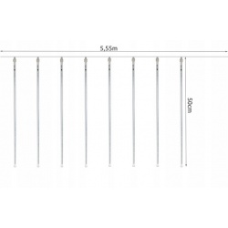 Lampki meteory sople padający śnieg LED 8x50cm 6V zewnętrzne