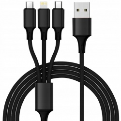 Ładowarka samochodowa 4w1 Apple Lightning QC 4xUSB 3000 mA