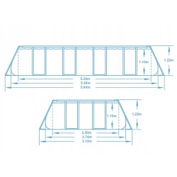 Basen ogrodowy 549 x 274 x 122 cm z okienkami Bestway 56716N