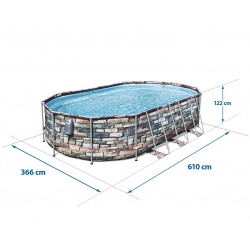 Basen stelażowy z hydromasażem 610 x 366 x 122 cm 20w1 Bestway 56719