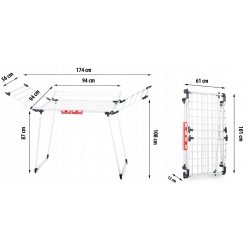 Składana suszarka łazienkowa 22m balkonowa haczyki na bieliznę pranie
