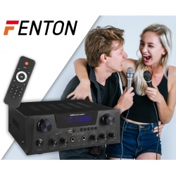 Wzmacniacz mocy AV430B Fenton karaoke 2x 300W czarny srebrny