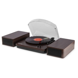 Gramofon z głośnikami RP168DW BT USB Fenton ciemne drewno