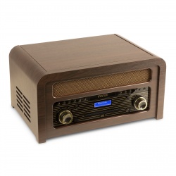 Gramofon miniwieża Nashville CD DAB+/FM ciemne drewno