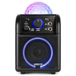 Zestaw karaoke Vonyx SBS55B z 2 mikrofonami, Bluetooth i efektem świetlnym