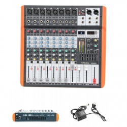 Mikser muzyczny audio MX802 8-kanałowy z USB i BT Ibiza Sound