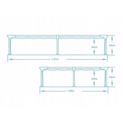 Basen prostokątny ogrodowy 221 x 150 x 43 cm Bestway 56401N