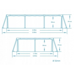 Ogrodowy basen prostokątny 259 x 170 x 61 cm Bestway 56403N