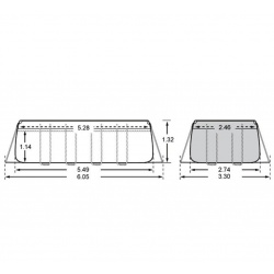 Basen ogrodowy prostokątny 549 x 274 x 132 cm INTEX 26356GN