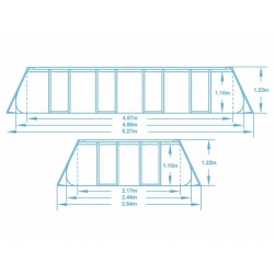 Basen ogrodowy 488 x 244 x 122 cm prostokątny Bestway 56671