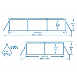 Basen prostokątny 300 x 201 x 66 cm 15w1 Bestway 56404N