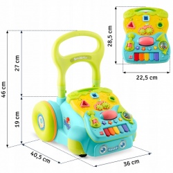 Chodzik edukacyjny z muzyką 2w1 pchacz interaktywny tablica edukacyjna