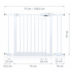 Bramka zabezpieczająca dla dzieci barierka na schody i drzwi 77-108cm