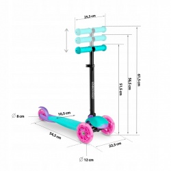 Hulajnoga trójkołowa balansowa dla dzieci kauczukowe kółka do 25kg LED