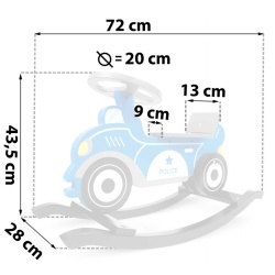 Auto konik koń na biegunach policja drewniany bujaczek dla dzieci
