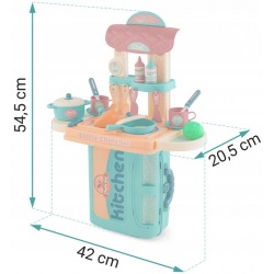 Kuchnia zabawkowa z walizką dla dzieci w walizce sztućce garnek 2 kolory