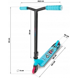 Hulajnoga wyczynowa SOKE GO! do trików kierownica turkusowa