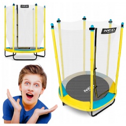 Bezpieczna trampolina ogrodowa dla dzieci batut z siatką 140 cm 4,5ft