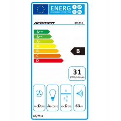 Okap kuchenny 60cm ścienny kominowy LED BT-216 czarny timer