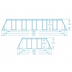 Stelażowy basen ogrodowy 640 x 274 x 122 prostokątny BESTWAY 5611ZN