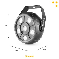 Reflektor bateryjny Strobo PLP12 Party Par 6x 1W Biały Beamz