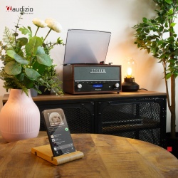 Gramofon Frisco Audizio DAB+ FM brązowy Bluetooth z głośnikami