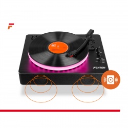 Gramofon RP162LED Fenton wejście i wyjście Bluetooth czarny