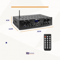 Wzmacniacz audio PV240BT 4 strefowy 400W BT USB SD FM pilot Power Dynamics