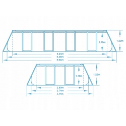 Prostokątny basen ogrodowy 549 x 274 x 122 BESTWAY 56466 17w1