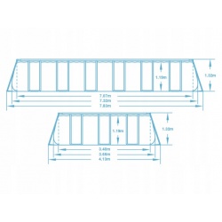 Basen ogrodowy 732 x 366 x 132 cm Bestway stelażowy 12w1 56474N