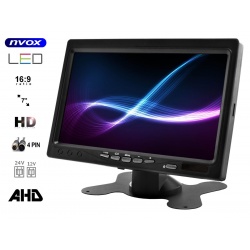 Monitor LCD 7 cali do dwóch kamer AHD 4PinQuad 12V 24V