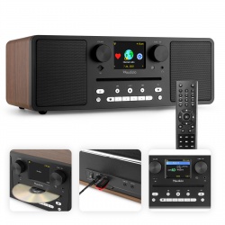 Miniwieża Audizio CD/BT/DAB+/radio internetowe biała czarna Naples