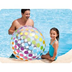 Duża dmuchana piłka plażowa średnica 80 cm INTEX 59065 kolorowa