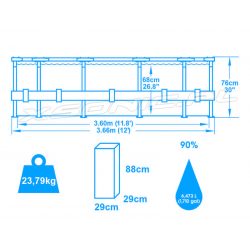 Basen ogrodowy 366 x 76 cm na stelażu okrągły Bestway 56706