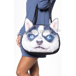 Torba na ramię efekt 3D pies Husky 38x27cm stylowy dodatek nowoczesna