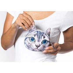 Saszetka portfelik efekt 3D kotek kolorowe oczy wystające uszy portmonetka